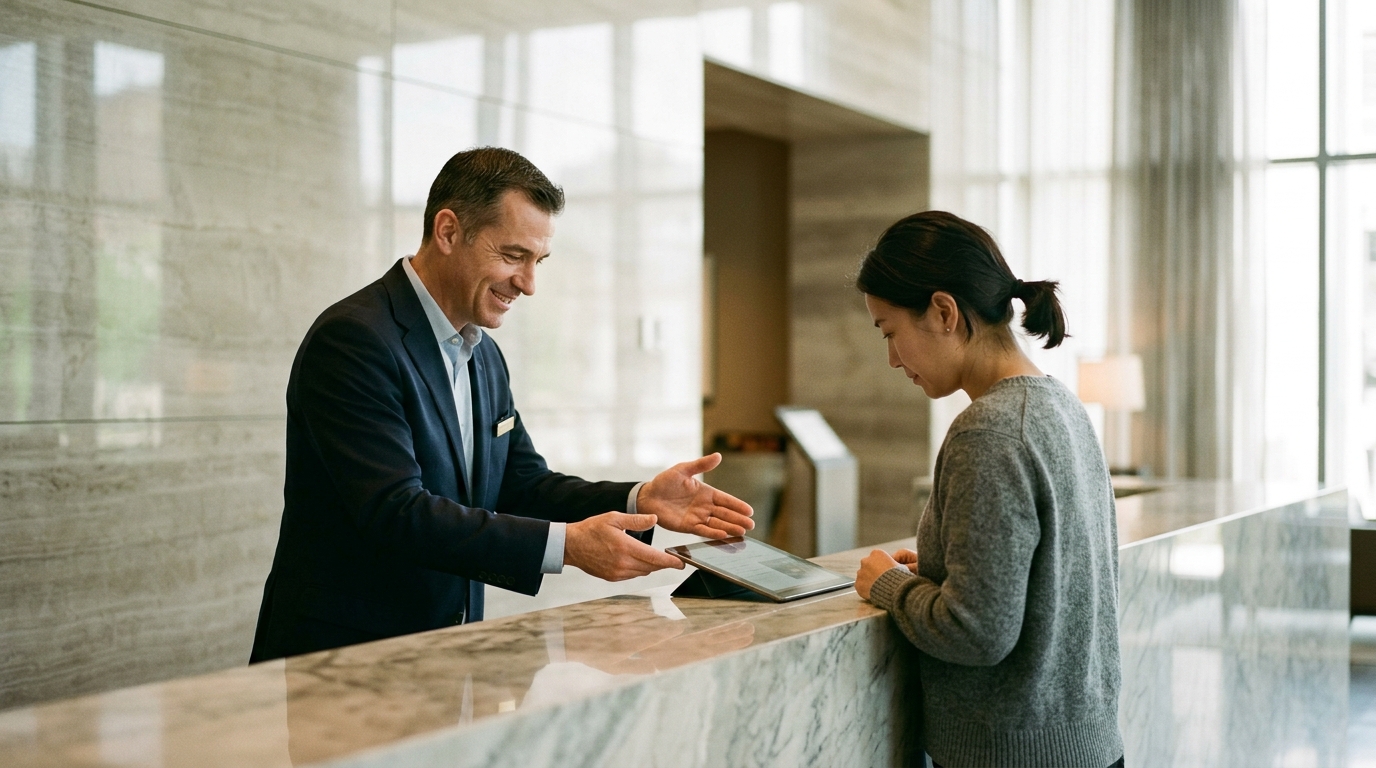 Illustration for the article "Hospitality Technology Modernizes Guest Experiences".