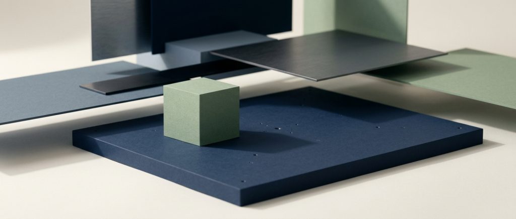 Startup website and brand setup Ascending navy forms representing early growth.